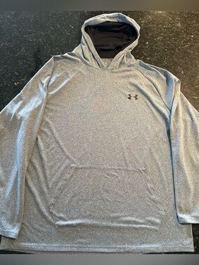 Under Armour Light Gray Heather Hooded Performance Pullover